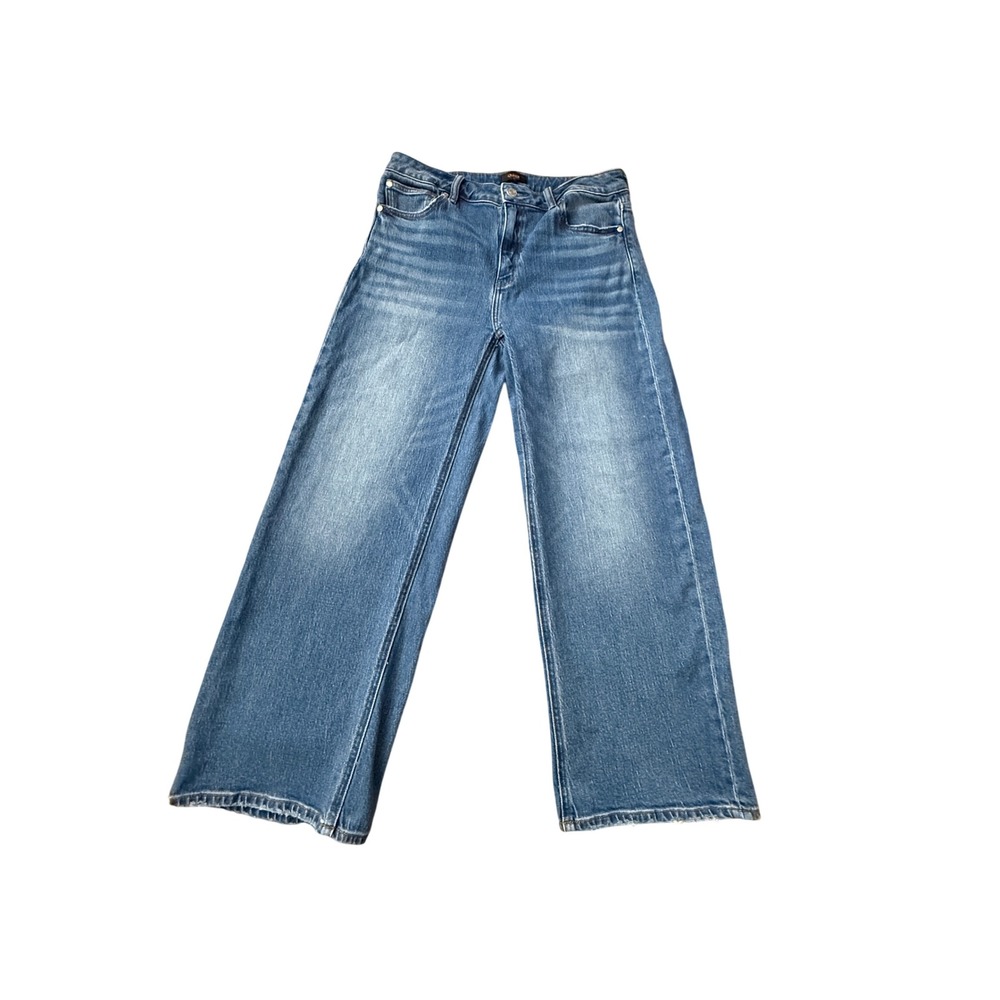 Quince Bella Stretch Relaxed Straight Wide Leg Jeans Atlantic Blue 31 x 28